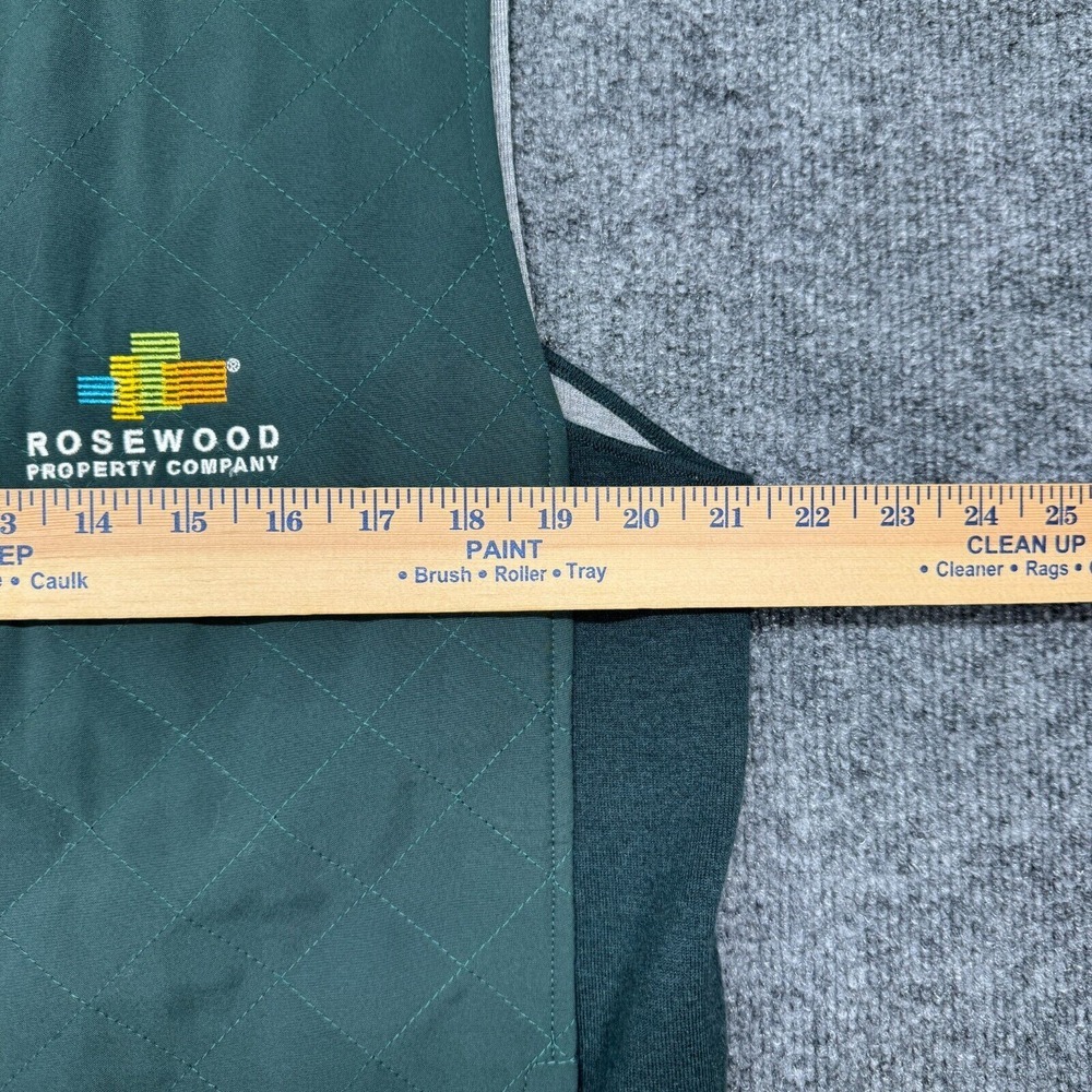 B Draddy Vest Mens M Green Gray Reversible Full Zip Golf Quilted Embroidered - Picture 6 of 10